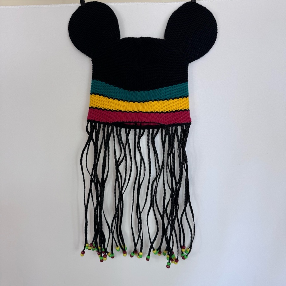Mickey Inspired Knit Hat Adult Rasta Beanie Long Braids Ears Festival